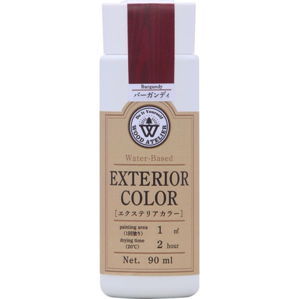 水性屋外用ステイン バーガンディ 90ml Wood Atelier エクステリアカラー